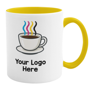 11oz Yellow Inner and Handle Mugs